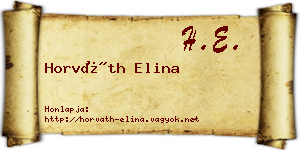 Horváth Elina névjegykártya